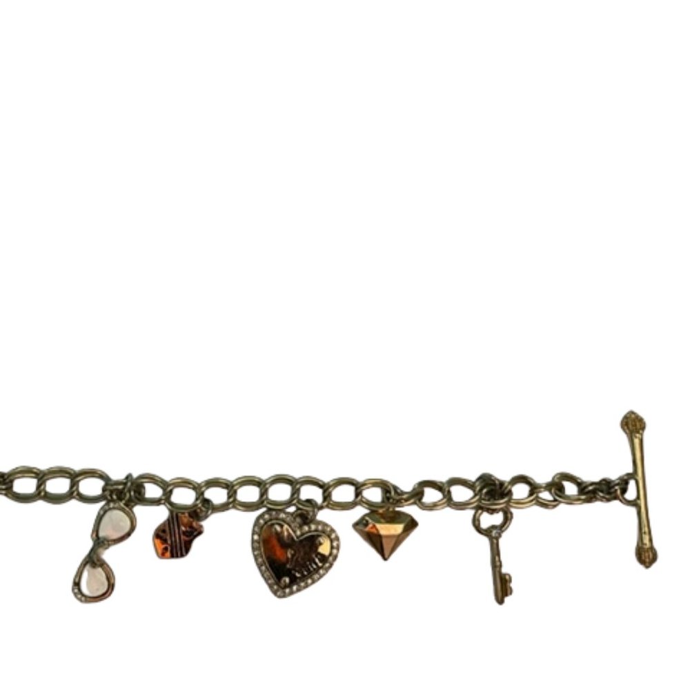 Juicy Couture Gold Charm Bracelet w/ 5 Charms